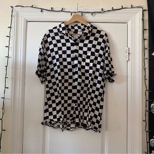 Urban Outfitters Checkered Short Sleeve Button Up